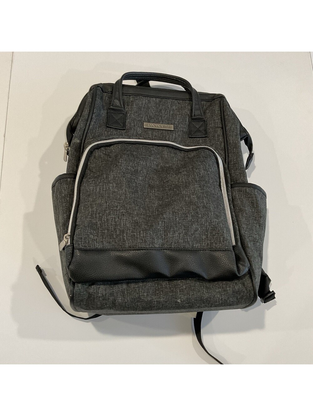 Bananafish Midi Back Pack Diaper Bag Dark Gray Storage Pre Owned